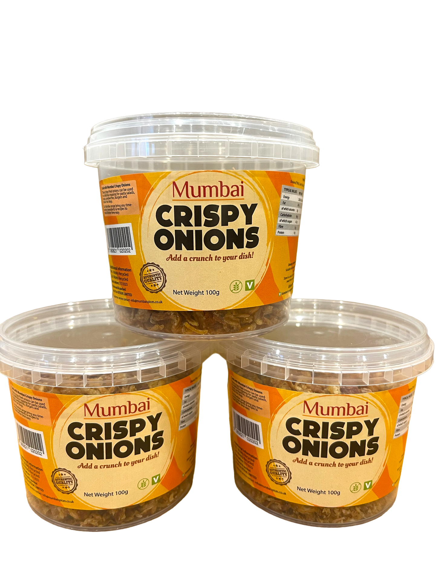 Crispy Onions 3 x 100g Tub